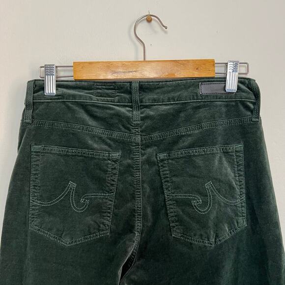 AG Adriano Goldschmied Farrah Skinny High Rise Green Stretch Velvet Jeans 29R - Picture 8 of 10